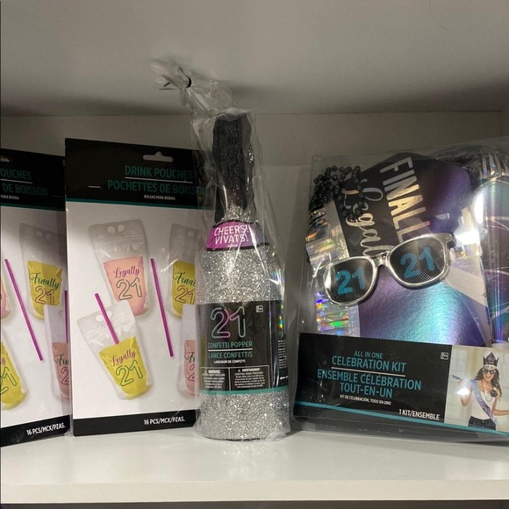 21st Birthday Celebration Kit with Silver and Black Accents